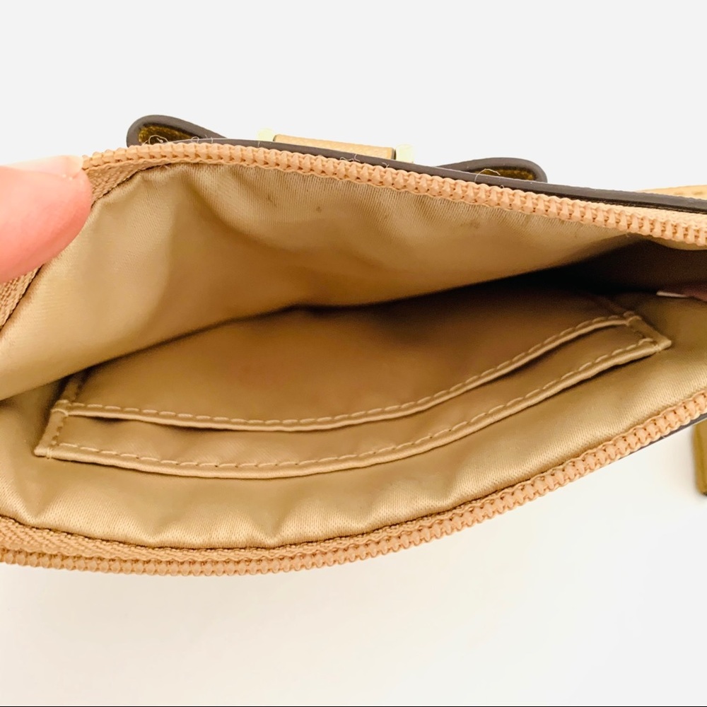 Coach Leather Wristlet Gold Good Condition - Picture 4 of 8